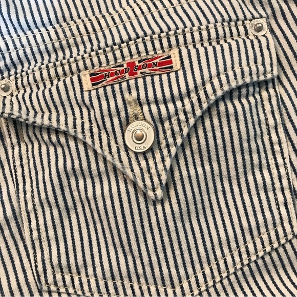 ▪️HUDSON Striped Cuffed Denim Shorts - Picture 7 of 11